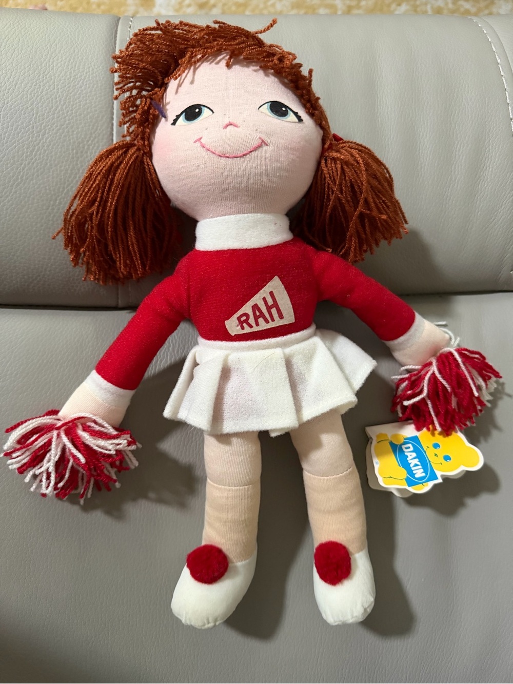 Dakin Dream Dolls Soft Cheerleader Doll NWT Red/White Vintage 1983 Red Yarn Hair